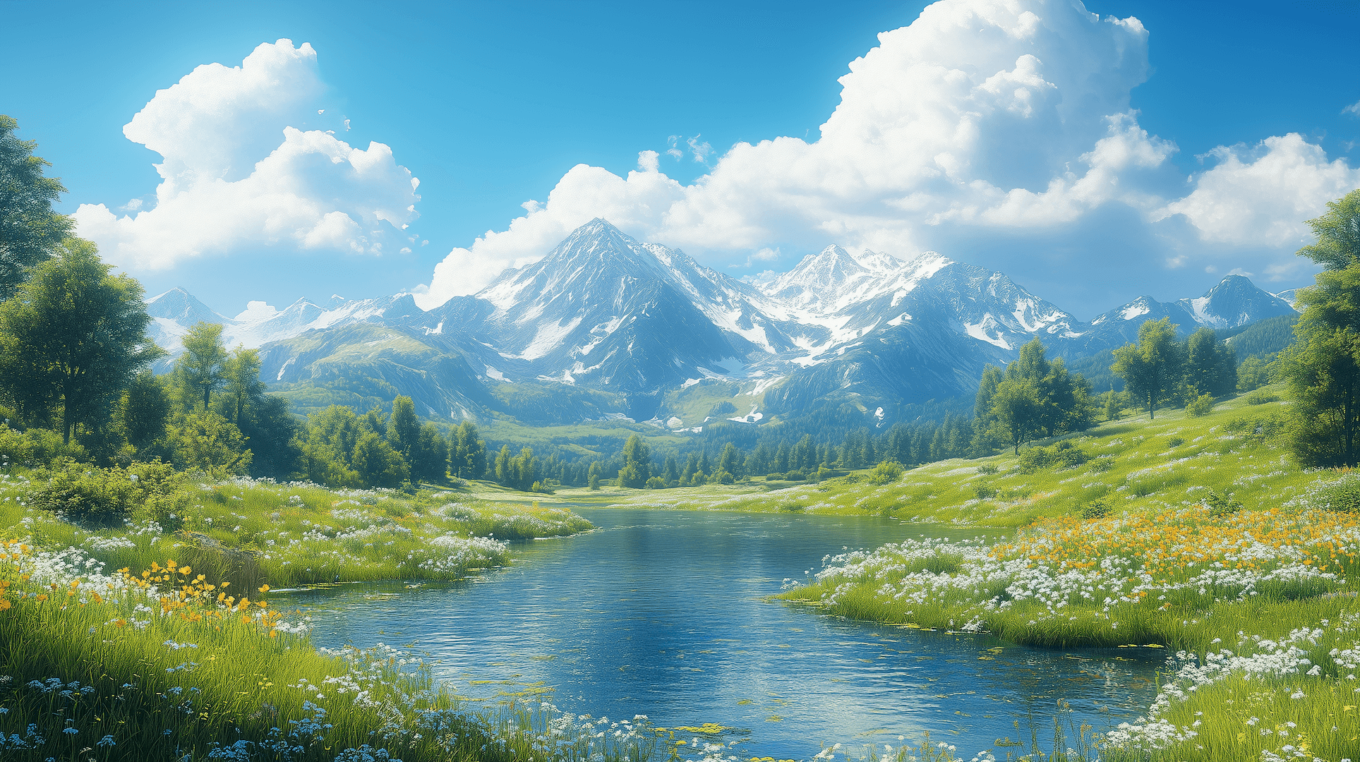 Mountain and clouds representing fresh air